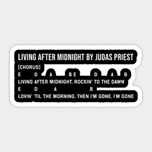 Living After Midnight Chords Lyrics Sticker